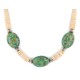 Certified Authentic Navajo .925 Sterling Silver Composite Gaspeite Graduated Melon Shell Native American Necklace 790106-105