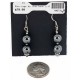 Certified Authentic .925 Sterling Silver Hooks Navajo Hook Natural Hematite Native American Earrings 18072-54