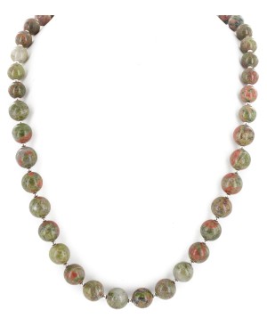 Certified Authentic .925 Sterling Silver Natural Jasper Native American Necklace 790106-103