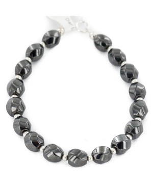Certified Authentic .925 Sterling Silver Navajo Natural Hematite Native American Bracelet 12907-2 Certified Authentic .925 Sterling Silver Navajo Natural Hematite Native American Bracelet 12907-2