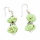 Certified Authentic Navajo .925 Sterling Silver Hooks Gaspeite Native American Earrings 18072-53