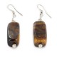 Certified Authentic Navajo .925 Sterling Silver Hooks Natural Tigers Eye Native American Earrings 18072-56