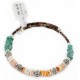 Certified Authentic Navajo Natural Turquoise Graduated Melon Shell Heishi Adjustable Wrap Native American Bracelet 12742-72