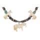 Horse Certified Authentic Navajo .925 Sterling Silver Natural Graduated Melon Shell Turquoise Bone Native American Necklace 750188-2
