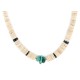 Certified Authentic Navajo .925 Sterling Silver Natural Turquoise Graduated Melon Shell Native American Necklace 14905-4