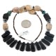 Certified Authentic Navajo .925 Sterling Silver Natural Turquoise Jasper Hematite Black Onyx Native American Necklace 16091-6