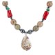Certified Authentic Navajo .925 Sterling Silver Coral Natural Turquoise Jasper Hematite Native American Necklace 16090-6