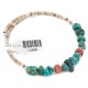 Certified Authentic Navajo Natural Spiderweb Turquoise Heishi Coral Adjustable Wrap Native American Bracelet 12905