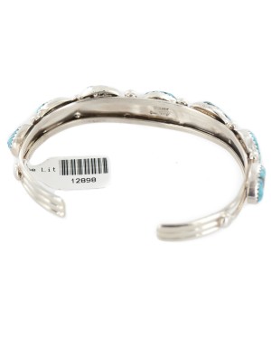 Handmade Nuggets Certified Authentic Navajo .925 Sterling Silver Natural Turquoise Native American Bracelet 12898