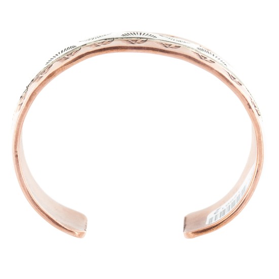 Handmade Certified Authentic Navajo .925 Sterling Silver and Pure Copper Native American Bracelet 12901-2
