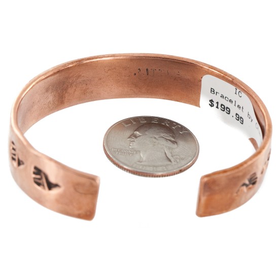 Handmade Certified Authentic Navajo .925 Sterling Silver Pure Copper Native American Bracelet 12902-2