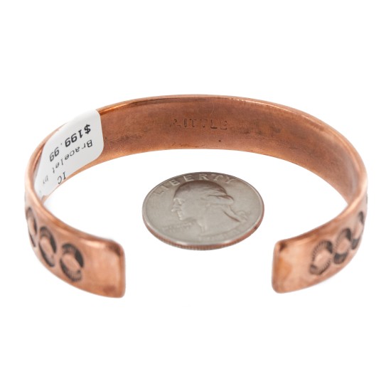 Handmade Certified Authentic Navajo Pure .925 Sterling Silver and Copper Native American Bracelet 12902-5
