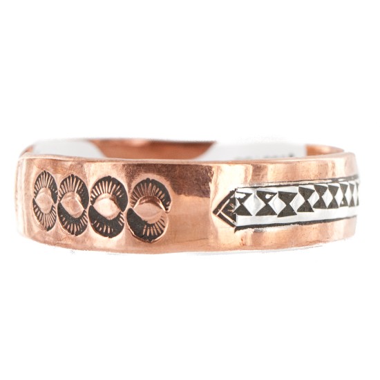 Handmade Certified Authentic Navajo Pure .925 Sterling Silver and Copper Native American Bracelet 12902-5