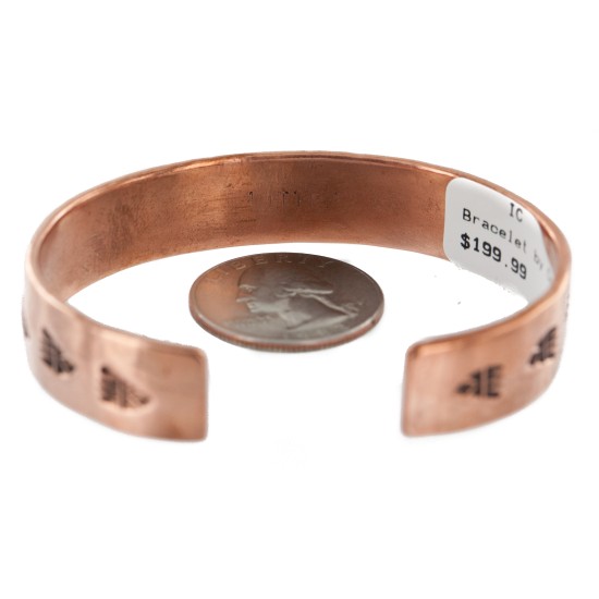 Handmade Certified Authentic Navajo Pure .925 Sterling Silver Copper Native American Bracelet 12902-3