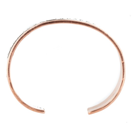 Handmade Certified Authentic Navajo .925 Sterling Silver Pure Copper Native American Bracelet 12902-1