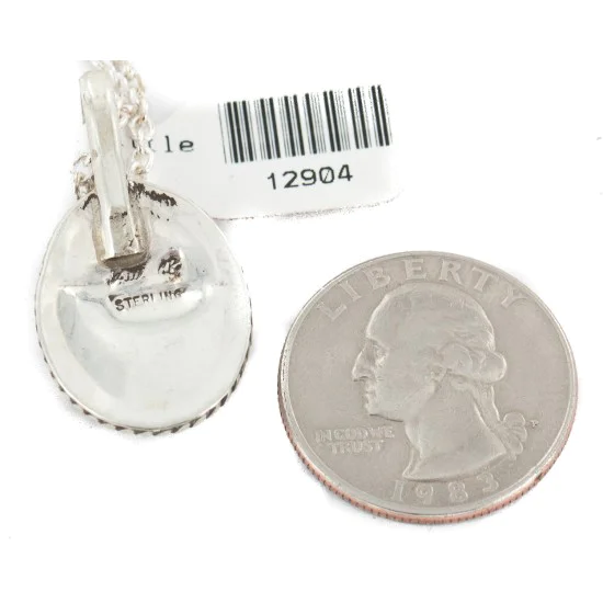 .925 Sterling Silver Handmade Navajo White Howlite Native American Necklace 12904 .925 Sterling Silver Handmade Navajo White Howlite Native American Necklace 12904