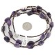 2 Strand Certified Authentic Navajo .925 Sterling Silver Natural Amethyst Native American Necklace 16093