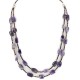 2 Strand Certified Authentic Navajo .925 Sterling Silver Natural Amethyst Native American Necklace 16093