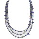 3 Strand Certified Authentic Navajo .925 Sterling Silver Natural Turquoise Lapis Native American Necklace 16094-2 3 Strand Certified Authentic Navajo .925 Sterling Silver Natural Turquoise Lapis Native American Necklace 16094-2