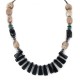 Certified Authentic Navajo .925 Sterling Silver Natural Turquoise Jasper Hematite Black Onyx Native American Necklace 16091-6
