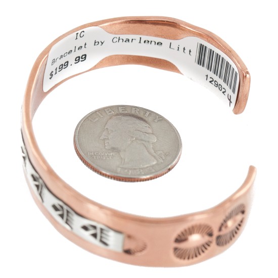 Handmade Bear Paw Certified Authentic Navajo Pure .925 Sterling Silver and Copper Native American Bracelet 12902-4