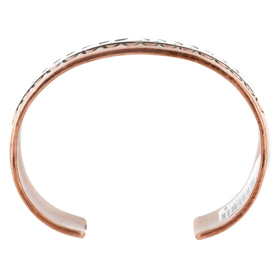 Handmade Certified Authentic Navajo .925 Sterling Silver and Pure Copper Native American Bracelet 12901-1