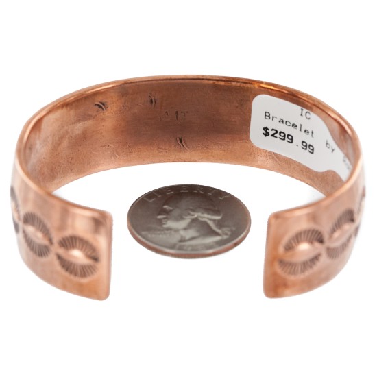 Handmade Certified Authentic Navajo .925 Sterling Silver and Pure Copper Native American Bracelet 12901-1
