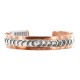 Handmade Certified Authentic Navajo Pure .925 Sterling Silver Copper Native American Bracelet 12902-3