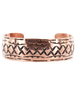 Handmade Certified Authentic Navajo Pure Copper Native American Bracelet 24463