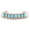 Handmade Zuni .925 Sterling Silver Natural Turquoise Native American Bracelet 12151