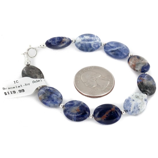 Certified Authentic .925 Sterling Silver Navajo Natural Lapis Native American Bracelet 12894-2 Certified Authentic .925 Sterling Silver Navajo Natural Lapis Native American Bracelet 12894-2