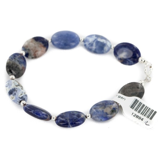 Certified Authentic .925 Sterling Silver Navajo Natural Lapis Native American Bracelet 12894-2 Certified Authentic .925 Sterling Silver Navajo Natural Lapis Native American Bracelet 12894-2