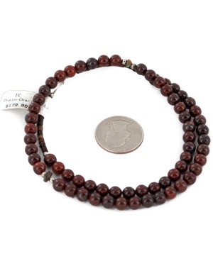 Certified Authentic Navajo .925 Sterling Silver Natural Red Jasper Chain Native American Necklace 15771-19