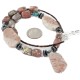 Certified Authentic Navajo .925 Sterling Silver Natural Agate Hematite Turquoise Native American Necklace 750122-4