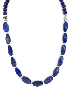 Certified Authentic Navajo .925 Sterling Silver Natural Lapis Lazuli Native American Necklace 25286-5