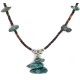 Certified Authentic Navajo .925 Sterling Silver Natural Spiderweb Turquoise Heishi Native American Necklace 15205-2