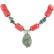 Certified Authentic Navajo .925 Sterling Silver Natural Turquoise Coral Native American Necklace 750100-16