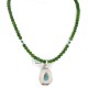 .925 Sterling Silver Handmade Certified Authentic Natural Turquoise Green Quartz Native American Necklace 24337-16076-13