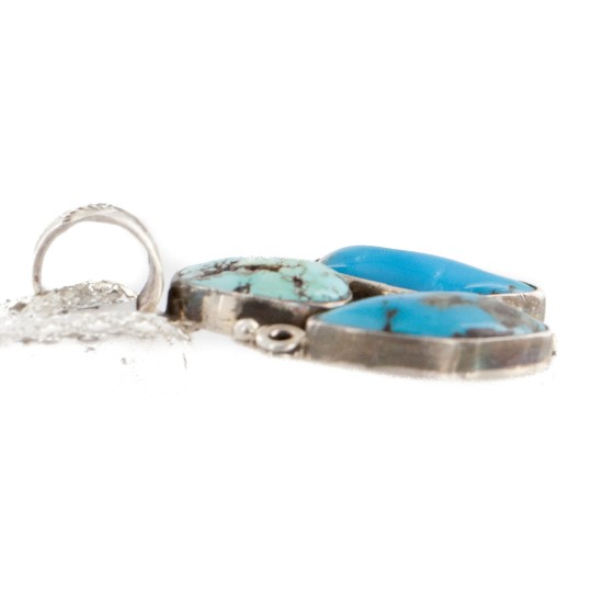 .925 Sterling Silver Handmade Certified Authentic Navajo Turquoise Native American Necklace 14946 .925 Sterling Silver Handmade Certified Authentic Navajo Turquoise Native American Necklace 14946