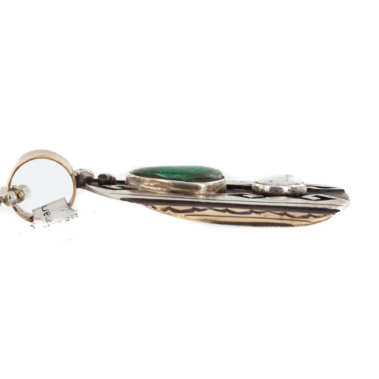 12kt Gold Filled .925 Sterling Silver Handmade Certified Authentic Navajo Natural Malachite Native American Necklace 24120 12kt Gold Filled .925 Sterling Silver Handmade Certified Authentic Navajo Natural Malachite Native American Necklace 24120