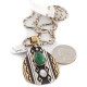 12kt Gold Filled .925 Sterling Silver Handmade Certified Authentic Navajo Natural Malachite Native American Necklace 24120 12kt Gold Filled .925 Sterling Silver Handmade Certified Authentic Navajo Natural Malachite Native American Necklace 24120