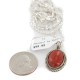 .925 Sterling Silver Handmade Certified Authentic Navajo Natural Red Jasper Native American Necklace 12885-3
