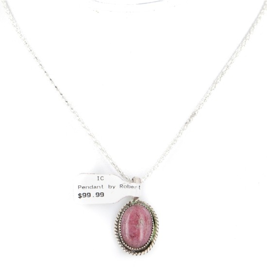 Certified Authentic .925 Sterling Silver Handmade Navajo Natural Charoite Native American Necklace  12885-4
