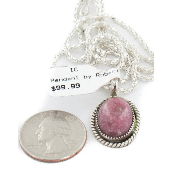 Certified Authentic .925 Sterling Silver Handmade Navajo Natural Charoite Native American Necklace  12885-4