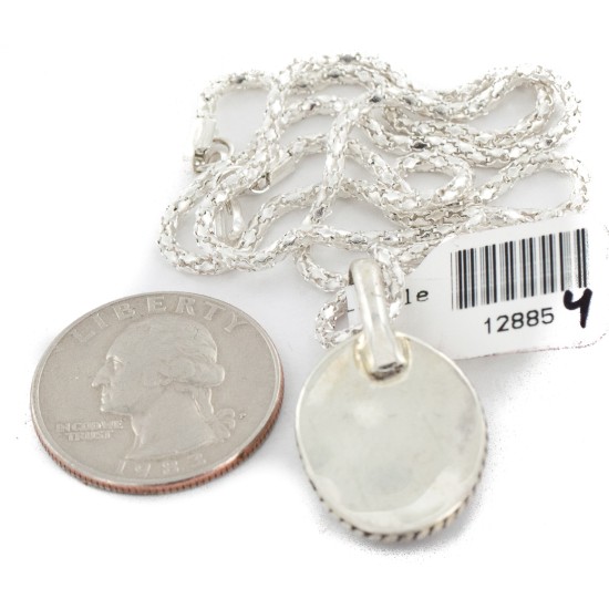 Certified Authentic .925 Sterling Silver Handmade Navajo Natural Charoite Native American Necklace  12885-4