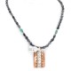 Handmade Certified Authentic Navajo Pure .925 Sterling Silver and Copper Natural Turquoise Snowflake Stone Native American Necklace 16973-2-16037-6