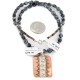 Handmade Certified Authentic Navajo Pure .925 Sterling Silver and Copper Natural Turquoise Snowflake Stone Native American Necklace 16973-2-16037-6
