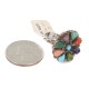 Petit Point Handmade Certified Authentic Zuni .925 Sterling Silver Natural Turquoise and Multicolor Native American Ring  16881
