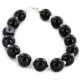 Certified Authentic Navajo .925 Sterling Silver Natural Black Onyx Native American Bracelet 12742-202