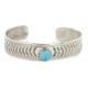 Handmade Certified Authentic Navajo Nickel Natural Turquoise Native American Bracelet 12796-14